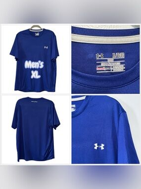 Men’s Under Armour Loose XL Short Sleeve T-Shirt Top Tee HeatGear Royal Blue
